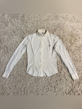 Women’s Size IT38 White Equiline Long Sleeve Horseback Riding Show Shirt